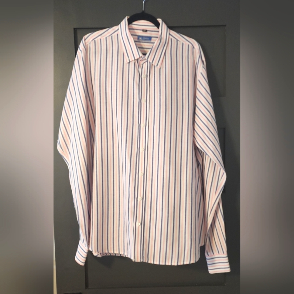 William Brand Men's 3XL Button-Up Shirt- Linen Made In Italy